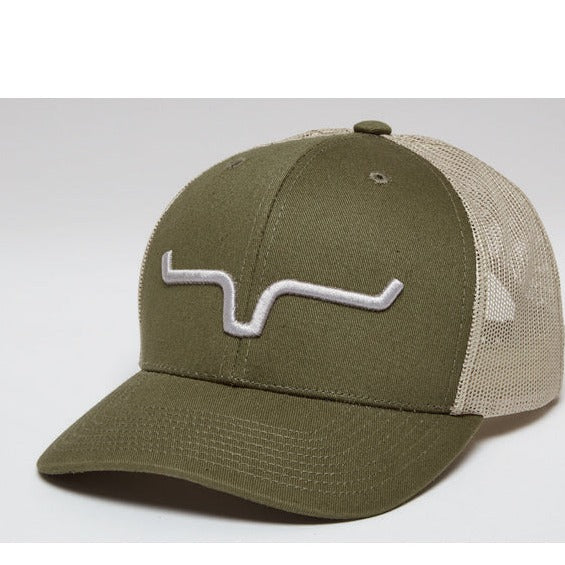 Kimes Ranch Weekly Trucker Cap- Moss/ Tan