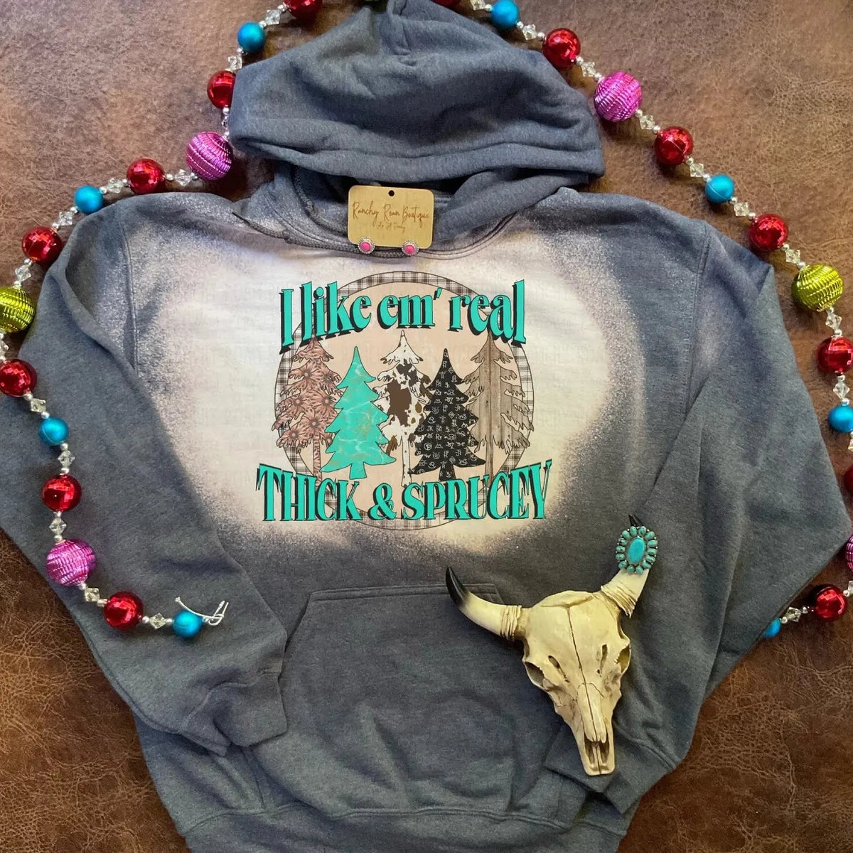 Women's Christmas Highland Cow Distressed Sweatshirt – Branded