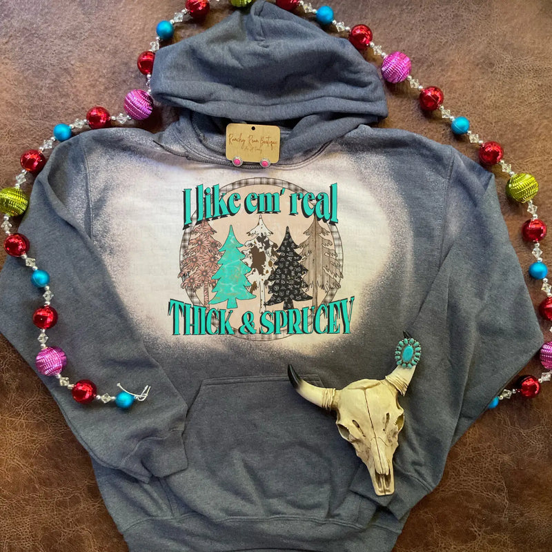 Women's Thick and Sprucey Distressed Hoodie