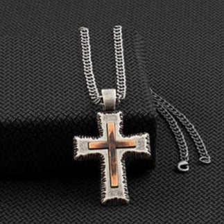 Twister Men's Distressed Cross Necklace