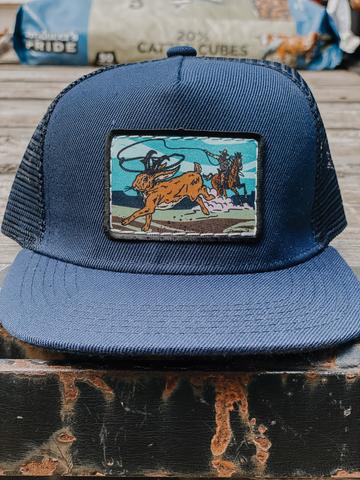 The Whole Herd Jackalope Ball Cap in Navy Blue