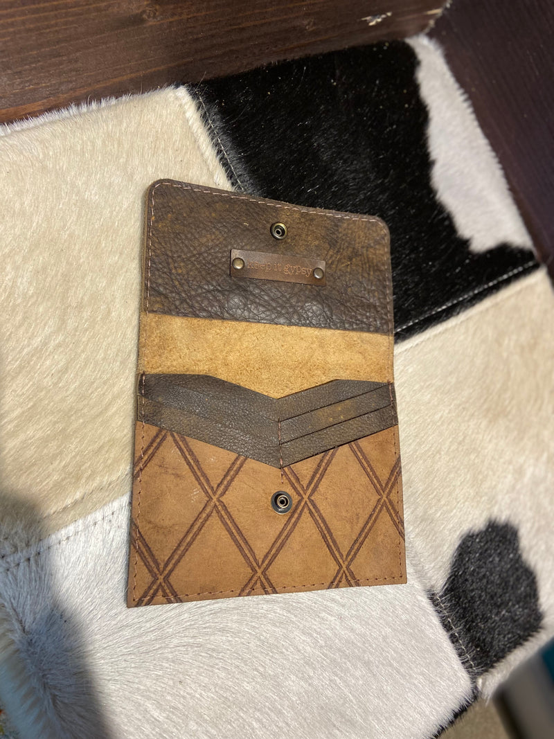 Flora Upcycled LV Wallet with Snap Closure