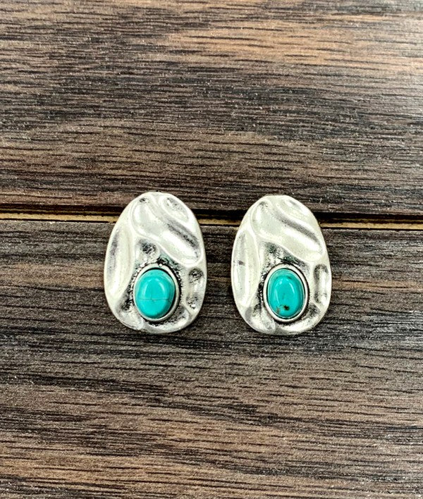 Natural Turquoise Post Earrings