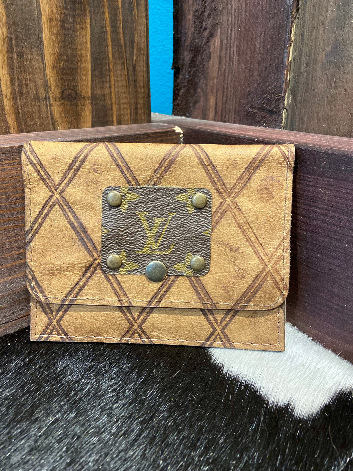 Flora Upcycled LV Wallet with Snap Closure