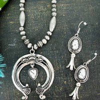 Silver Pendant Necklace and Earring Set