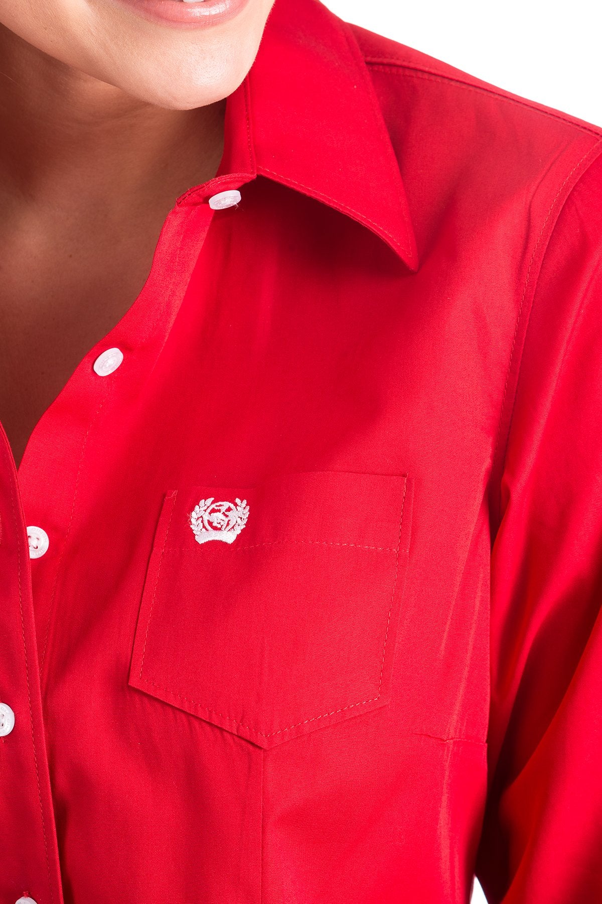 Solid red best sale button down shirt