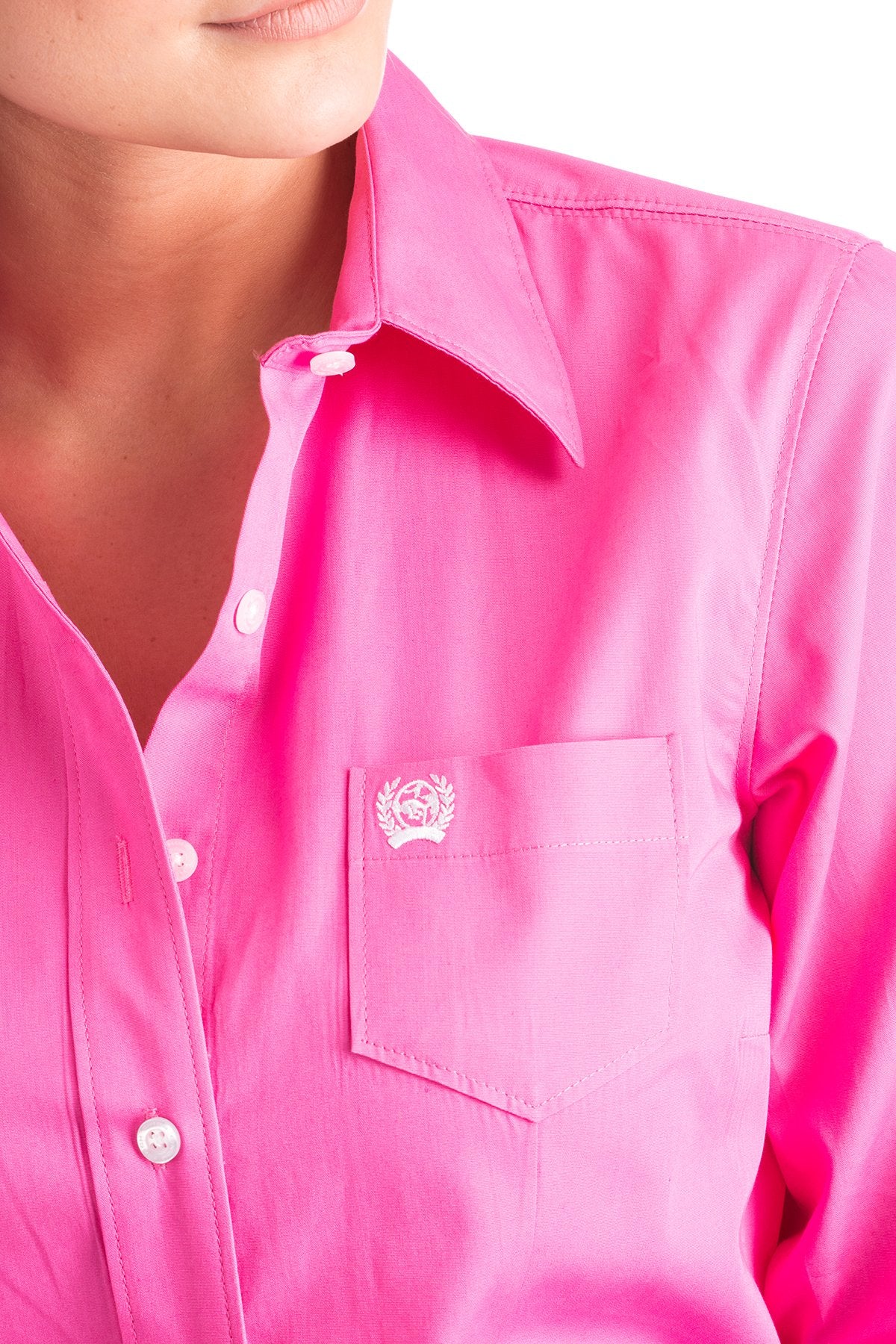 Cinch Women's Solid Pink Western Button Down Shirt