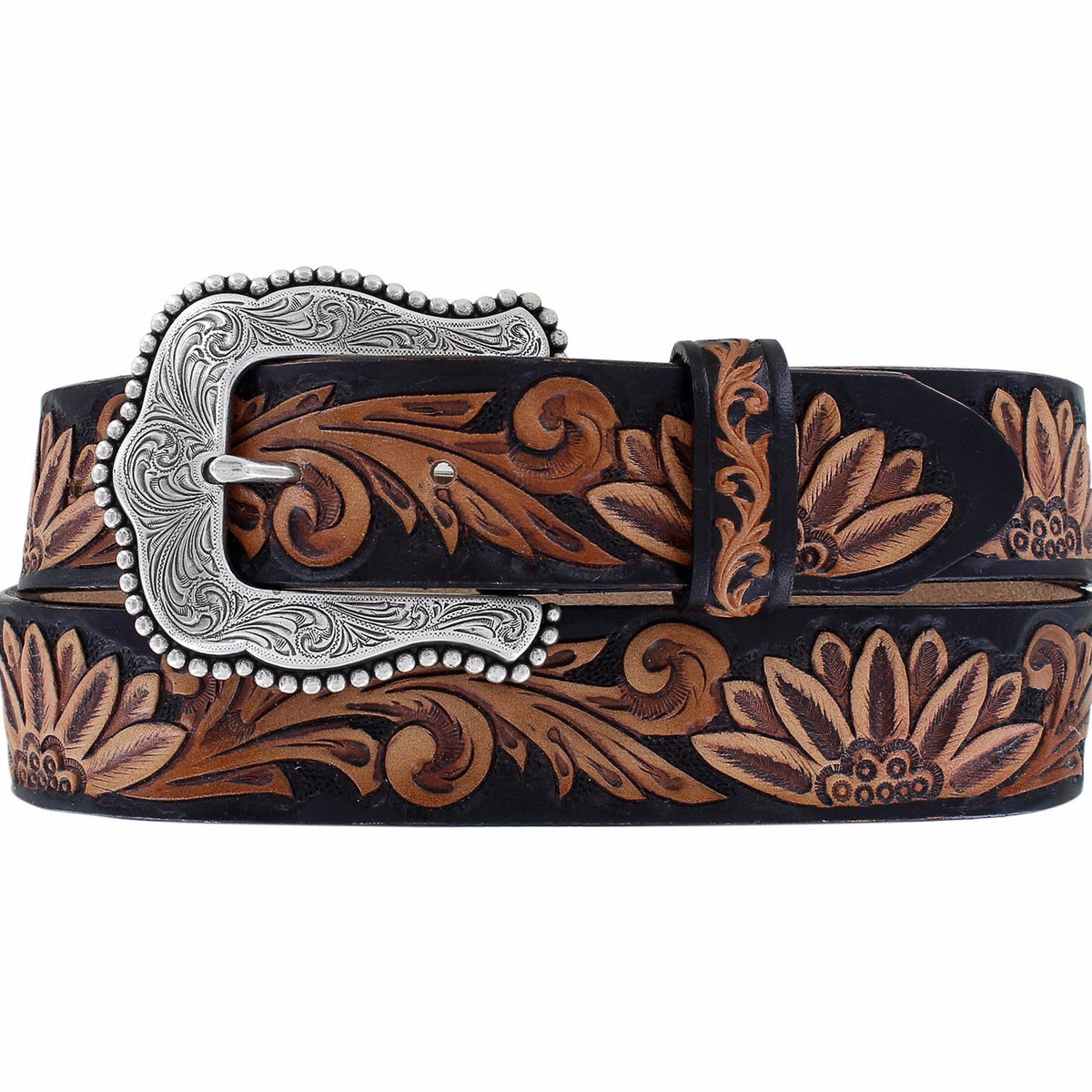 Tony Lama Women's Delheart Daisy Leather Belt