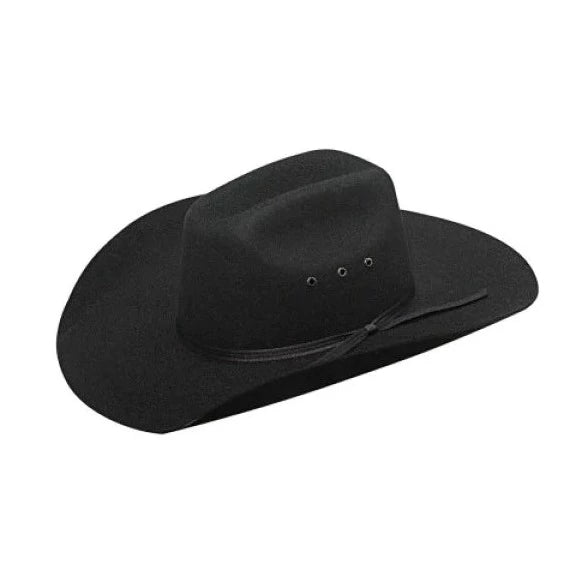 Twister Youth Black Felt Cowboy Hat with Eyelets